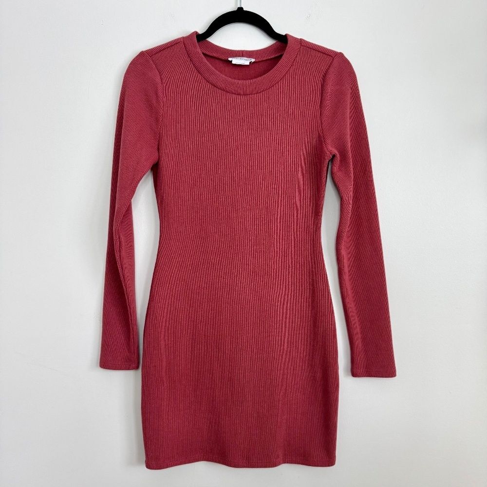 Lovers and Friends Ribbed Bodycon Sweater Mini Dress - Dusty Rose | Size S